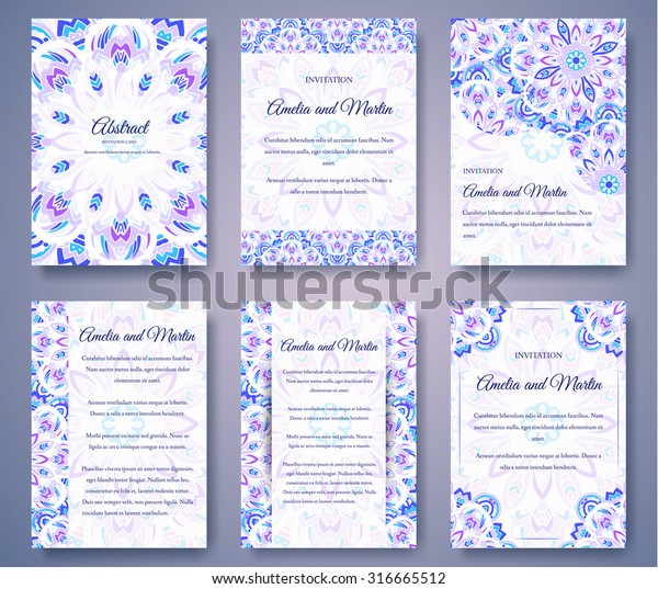 Set of old fairy tail flyer pages ornament\
illustration concept. Vintage art traditional, Islam, arabic,\
indian, ottoman motifs, elements. Vector decorative retro greeting\
card or invitation design.