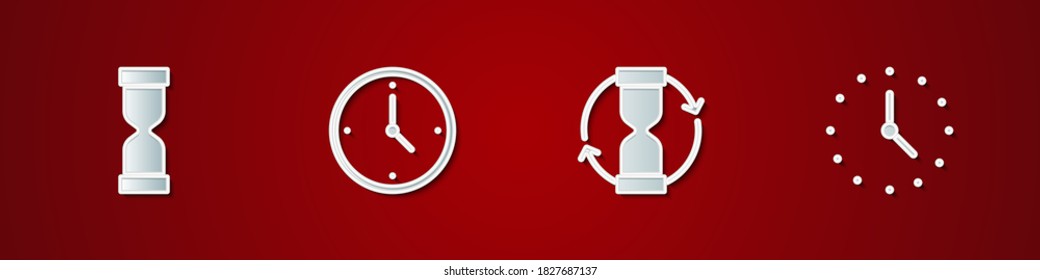 Set Old hourglass, Clock, and icon. Vector.