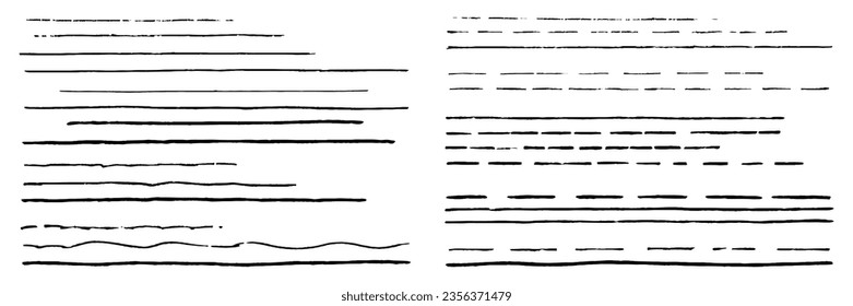 set of old illustration brush lines. vector brush stroke