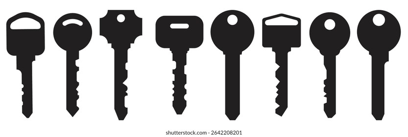 Set of old keys vector illustration