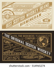 Set of Old  labels for Whiskey