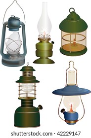 set of old lamps