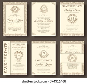 Set of old luxury flyer pages ornament illustration concept. Vintage art traditional, Islam, arabic, indian, ottoman motifs, elements. Vector decorative retro greeting card or invitation design.