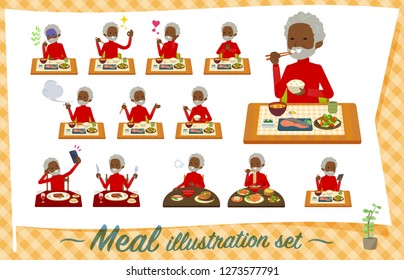 A set of old man about meals.Japanese and Chinese cuisine, Western style dishes and so on.It's vector art so it's easy to edit.