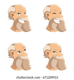 Set of old man face icons