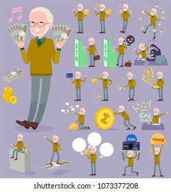 A set old men with concerning money and economy.
There are also actions on success and failure.
It's vector art so it's easy to edit.