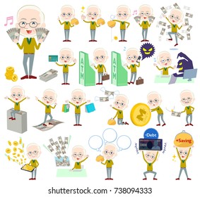 A set old men with concerning money and economy.
There are also actions on success and failure.
It's vector art so it's easy to edit.