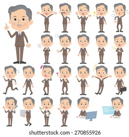 A set of old men with who express various emotions.
There are actions related to workplaces and personal computers.
It's vector art so it's easy to edit.