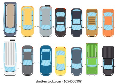 Set Old Modern Cars Isolated On Stock Vector (Royalty Free) 1054508309 ...