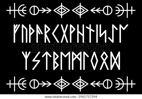 Set Old Norse Runes Rune Alphabet Stock Vector (Royalty Free ...