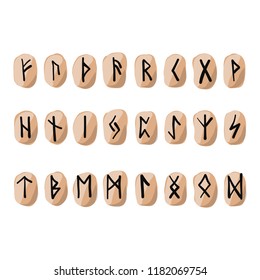 Set of old norse scandinavian runes. Ancient occult symbols