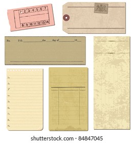 Set Of Old Paper Objects - For Design And Scrapbook In Vector