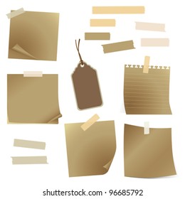 set of old paper and tape