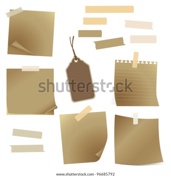 Set Old Paper Tape Stock Vector (Royalty Free) 96685792 | Shutterstock