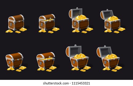 Set Old Pirate Chests Full Treasures Stock Vector (Royalty Free ...