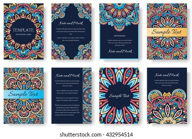 Set of old ramadan flyer pages ornament illustration concept. Vintage art traditional, Islam, arabic, indian, magazine, elements. Vector decorative retro greeting card or invitation layout design