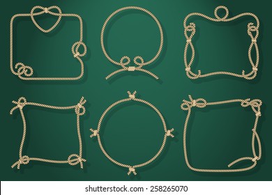 Set of Old Rope Frames in Different Unique Styles