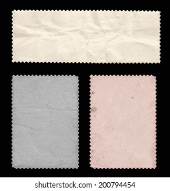 Set of old stamps, back side. Can be useful as a vintage backgrounds 