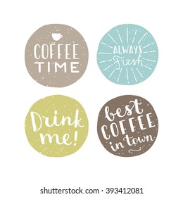 Set of old style coffee badges. Can be used for cafe design