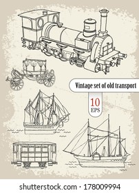 set of old transport 