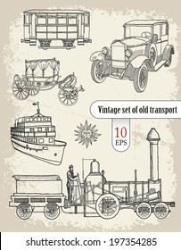set of old transport