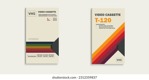 A set of old video cassettes. Old school and back to 90s concept background.