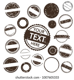 Set of old vintage grunge stamps with place for your own text