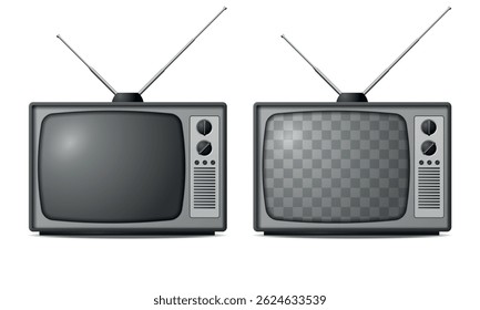 Conjunto de velho vintage TV ilustração vetor realista.