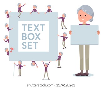 A set of old women with a message board.Since each is divided, you can move it freely.It's vector art so it's easy to edit.