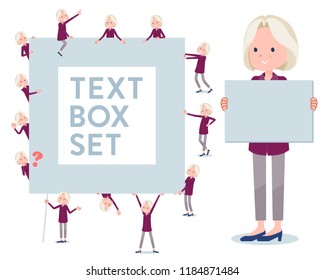 A set of old women with a message board.Since each is divided, you can move it freely.It's vector art so it's easy to edit.