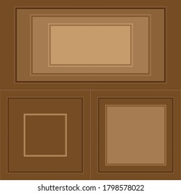 Set of old wooden frames. Design element. Isolated objects. Vector illustration.