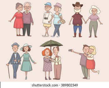 Set of older couples