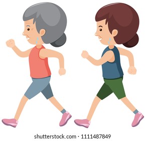 A Set of Older People Exercise illustration