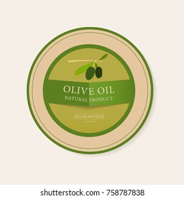 Set of olive banner labels.