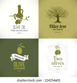 Set of olive labels