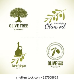 Set of olive labels