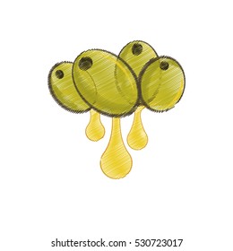 set olive oil drop drawing vector illustration eps 10