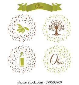 Set of olive oil labels
