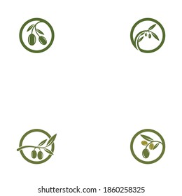 conjunto de iconos de la plantilla del logotipo de aceite de oliva