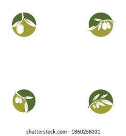 conjunto de iconos de la plantilla del logotipo de aceite de oliva