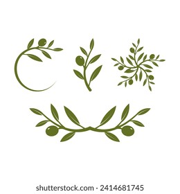 set of olive oil symbol logo icon vector illustration 