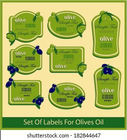 set of olives oil labels