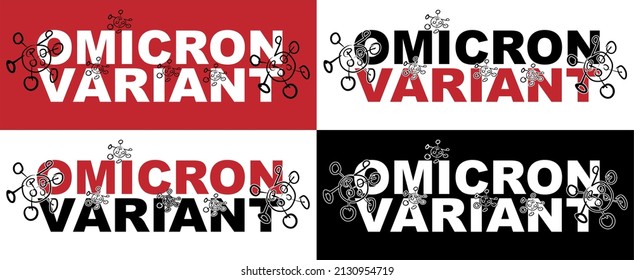 set of Omicron variant covid-19 virus 