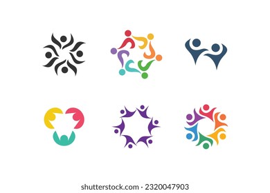 Colección de diseño de logotipo comunitario con concepto de idea moderna
