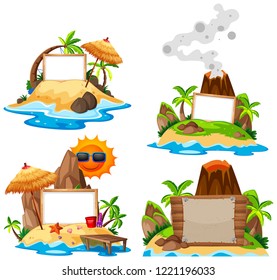 Set on island banner illustration