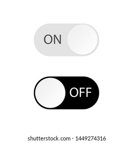 Set of On and Off toggle switch buttons.Black and white switch buttons set.Toggle slide for mobile app, social media. vector eps10