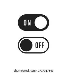 Set of On and Off toggle switch buttons. Black and white switch buttons set. Toggle slide for mobile app, social media. Vector