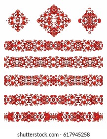 Set on ornamental decorative elements