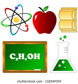 Set on a scientific subject on a white background