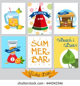 Set on a summer theme card. Beach holidays, resorts, vacation flyer. Ready to Print.